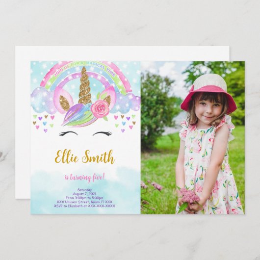 Einladung zum Foto "Aquarellfarbe" (Vorne/Hinten)