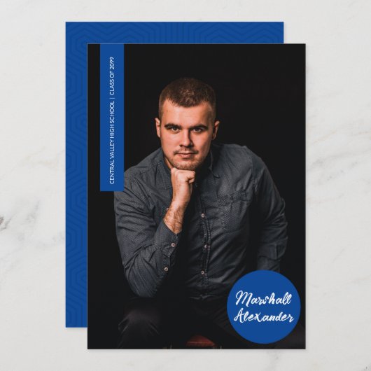 Einladung zum Foto "Blaues geometrisches Abschluss (Vorne/Hinten)