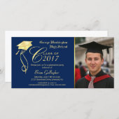 Einladung zum Foto der Graduierungspartei mit Gold (Vorne/Hinten)