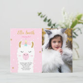 Einladung zum Foto des Aquarelllamas (Stehend Vorderseite)