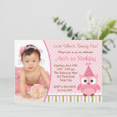Einladung zum Foto für Mädchen zum 1. Geburtstag (Stehend Vorderseite)