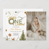 Einladung zum Foto im Winter Onederland zum Geburt (Vorne/Hinten)