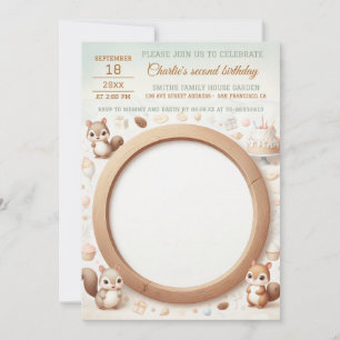 Einladung zum Foto mit Eichhörnchenrahmen