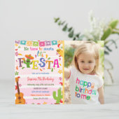 Einladung zum Foto mit mexikanischer Rosa Fiesta z (Stehend Vorderseite)