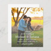 Einladung zum Foto mit schlichter Schrift (Vorne/Hinten)