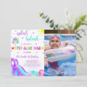 Einladung zum Foto mit Wasserrutsche (Stehend Vorderseite)