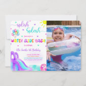 Einladung zum Foto mit Wasserrutsche (Vorderseite)