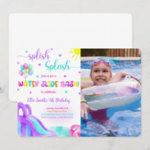 Einladung zum Foto mit Wasserrutsche