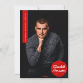 Einladung zum Foto "Red Geometric Abschluss" (Vorderseite)