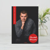 Einladung zum Foto "Red Geometric Abschluss" (Stehend Vorderseite)