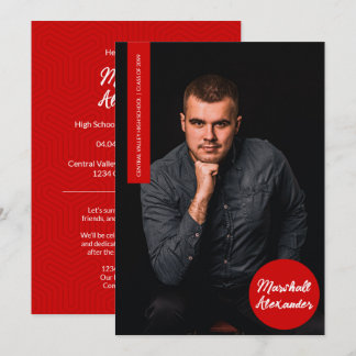 Einladung zum Foto "Red Geometric Abschluss"