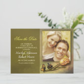 Einladung zum Foto Save the Date mit Vintagem Desi (Stehend Vorderseite)