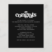 Einladung zum Foto Schwarz-weißer Abschluss (Rückseite)