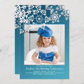 Einladung zum Foto Snowflake Border (Vorne/Hinten)