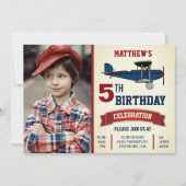 Einladung zum Foto Vintager Flugzeuge der Geburtst (Vorderseite)