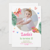 Einladung zum Foto zum 1. Geburtstag (Vorne/Hinten)