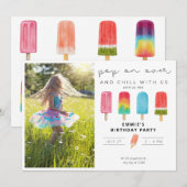 Einladung zum Foto zum Geburtstag Pop über Populat (Vorne/Hinten)