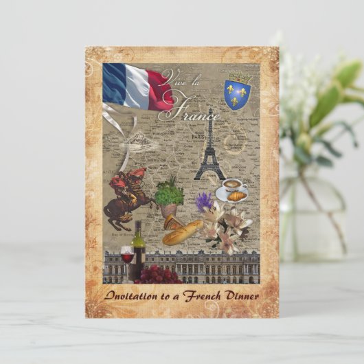 Einladung zum französischen Abendessen (Stehend Vorderseite)