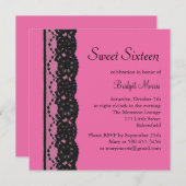 Einladung zum französischen Lace Birthday (Fuchsia (Vorne/Hinten)