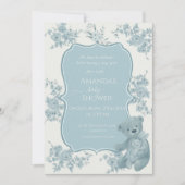 Einladung zum französischen Toilbär und zur Bunny (Vorderseite)