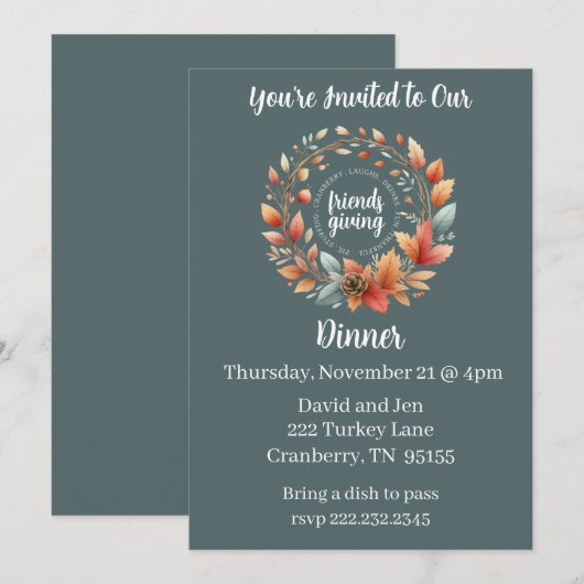 Einladung zum freundschaftlichen Dinner (Vorne/Hinten)