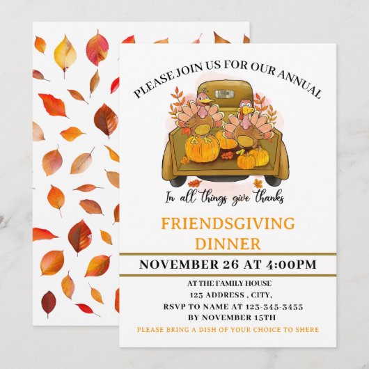 Einladung zum freundschaftlichen Dinner (Vorne/Hinten)