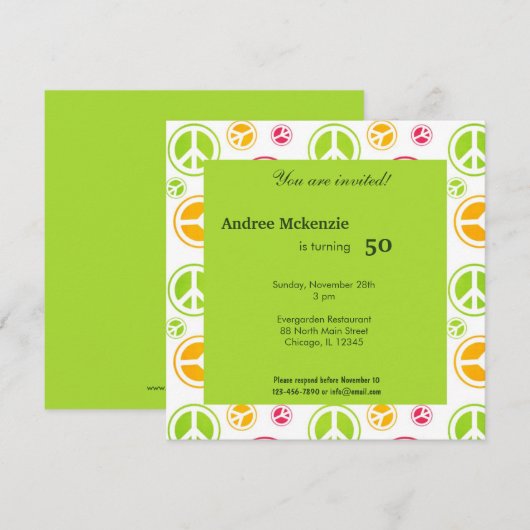 Einladung zum Friedenstag (Vorne/Hinten)