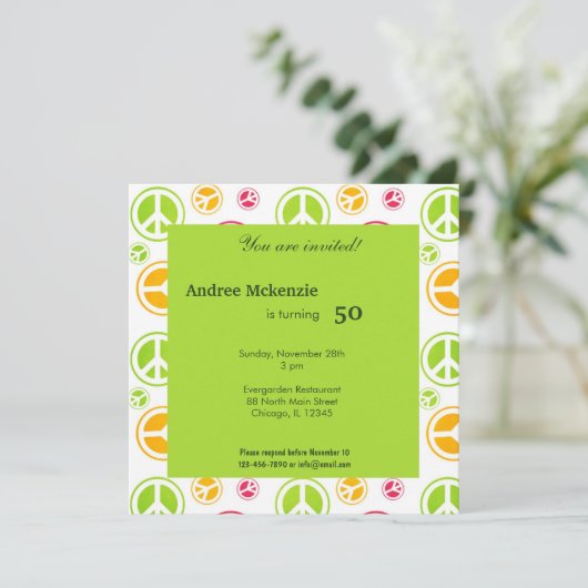 Einladung zum Friedenstag (Stehend Vorderseite)