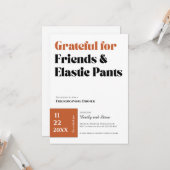 Einladung zum Friendsgiving-Dinner (Vorderseite/Rückseite Beispiel)