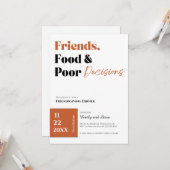 Einladung zum Friendsgiving-Dinner (Vorderseite/Rückseite Beispiel)