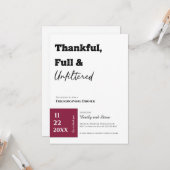 Einladung zum Friendsgiving-Dinner (Vorderseite/Rückseite Beispiel)