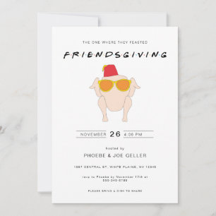 Einladung zum Friendsgiving mit Truthahn Thanksgiv