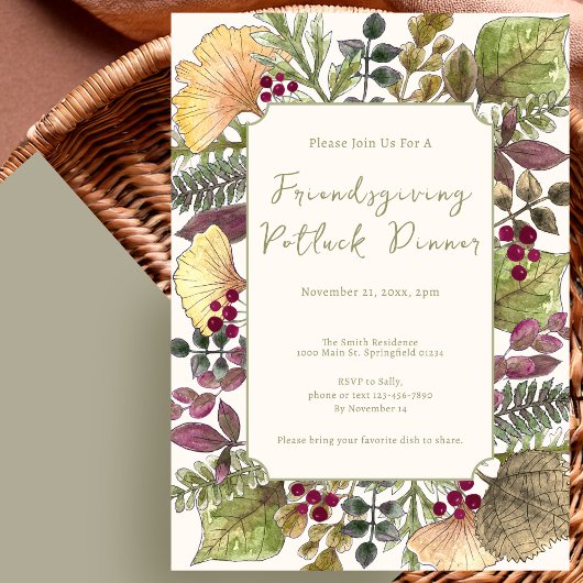 Einladung zum Friendsgiving-Potluck-Dinner