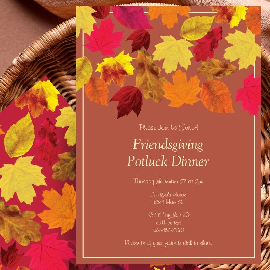 Einladung zum Friendsgiving-Potlucks-Dinnerabend