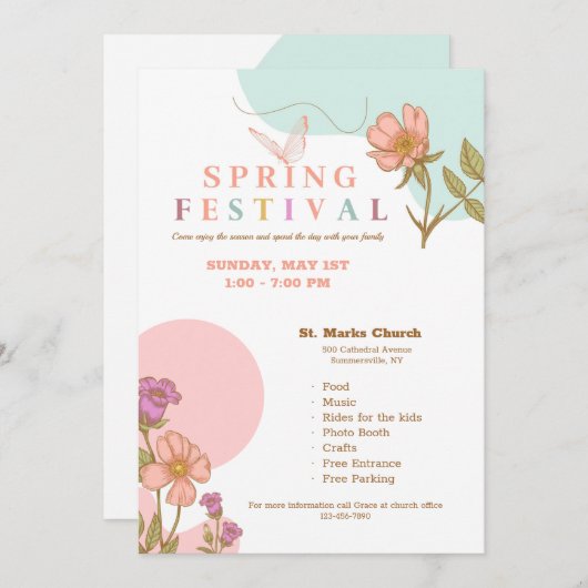 Einladung zum Frühjahrsfest (Vorne/Hinten)