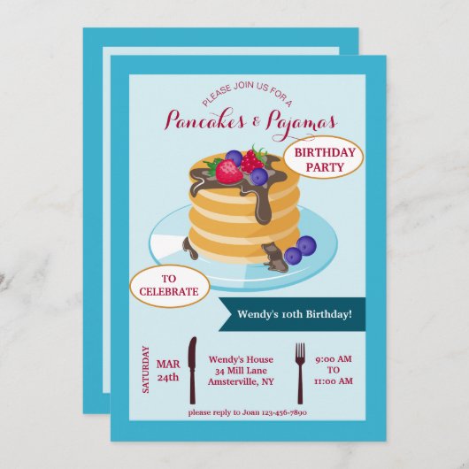 Einladung zum Frühstück Pancake (Vorne/Hinten)