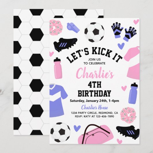 Einladung zum Fußball | Fußball-Party Einladungen (Vorne/Hinten)