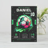 Einladung zum Fußball-Geburtstag Sport (Stehend Vorderseite)