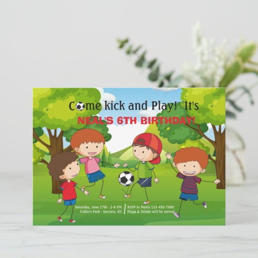 Einladung zum Fußball im Park (Stehend Vorderseite)