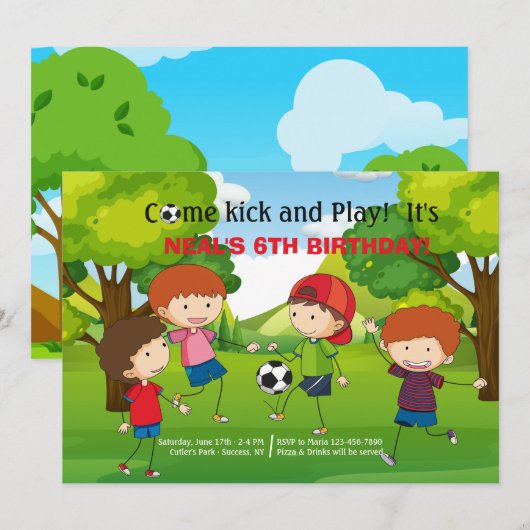 Einladung zum Fußball im Park (Vorne/Hinten)
