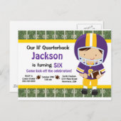 Einladung zum Fußball - Lila und Gelb (Vorne/Hinten)