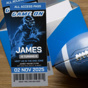 Einladung zum Fußball-Ticket Blau und Silber