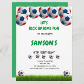 Einladung zum Fußball zum Geburtstag (Vorne/Hinten)