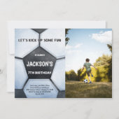 Einladung zum Fußball zum Geburtstag mit Foto (Vorderseite)