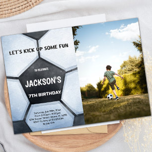 Einladung zum Fußball zum Geburtstag mit Foto