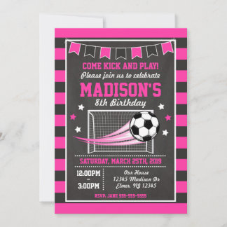 Einladung zum Fußball zum Geburtstag von Mädchen