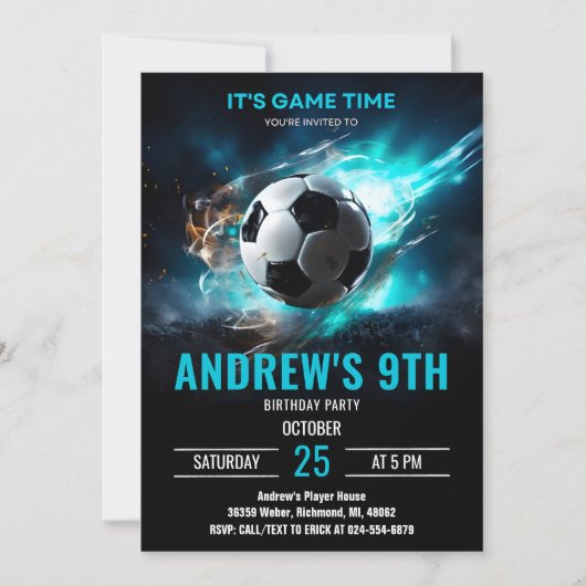 Einladung zum Fußballtag Minimalistische Karte (Vorderseite)