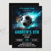 Einladung zum Fußballtag Minimalistische Karte (Vorne/Hinten)