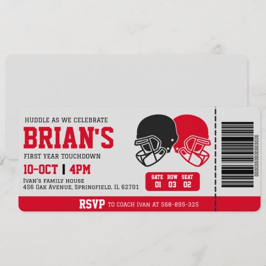 Einladung zum Fußballticket (Vorne/Hinten)