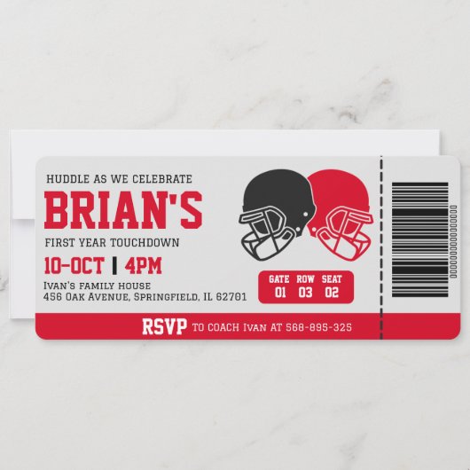 Einladung zum Fußballticket (Vorderseite)